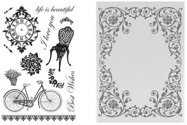 Couture Creations Couture Creations C'est La Vie Stamp & Embossing Folder - Extravagant Days