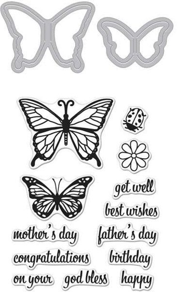 Hero Arts Hero Arts Butterfly Pair Stamp and Cut DC182