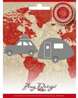 Amy Design Amy Design  Maps Car with Caravan Die Set