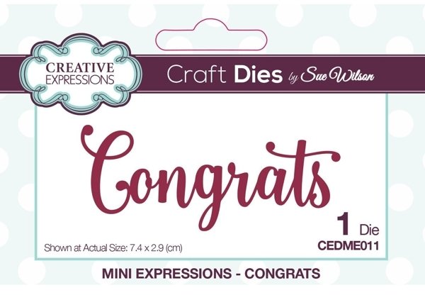 Creative Expressions Sue Wilson Mini Expressions - Congrats Die
