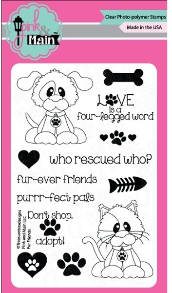 Pink & Main Pink and Main Clear A6 Stamp - Fur Friends PM0066