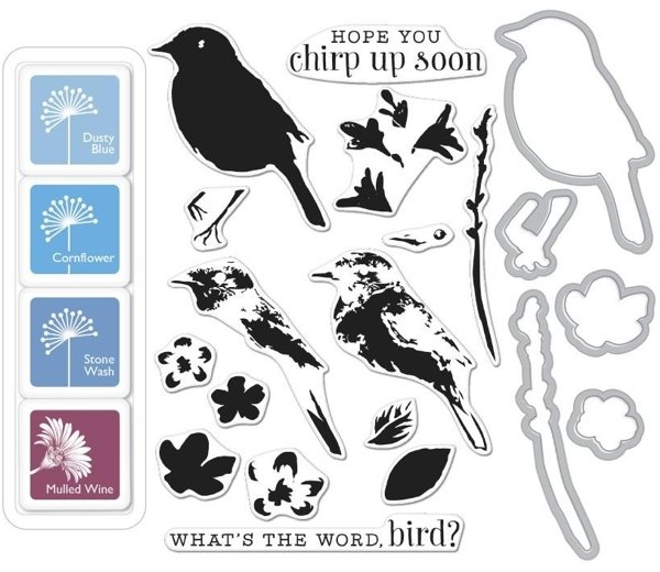 Hero Arts Hero Arts Color Layering Bird and Branch Die Stamps & Ink Pads SB111