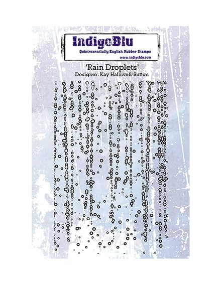 IndigoBlu Indigoblu A6 Red Rubber Stamp by Kay Halliwell-Sutton - Rain Droplets