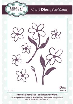 Creative Expressions Creative Expressions Finishing Touches Scribble Flowers Die set by Sue Wilson
