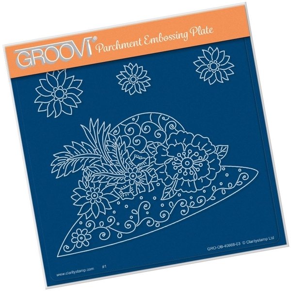 Clarity Clarity Stamp Ltd Maria Maidment's Floral Hat A5 Square Groovi Plate