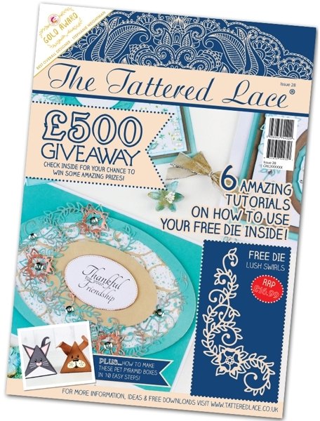 Practical Publishing Tattered Lace Magazine Issue 28 with FREE Lush Swirls Die