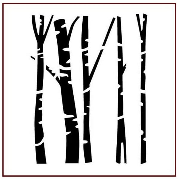 Imagination Crafts Imagination Crafts Stencil 6x6 - Birch Trees