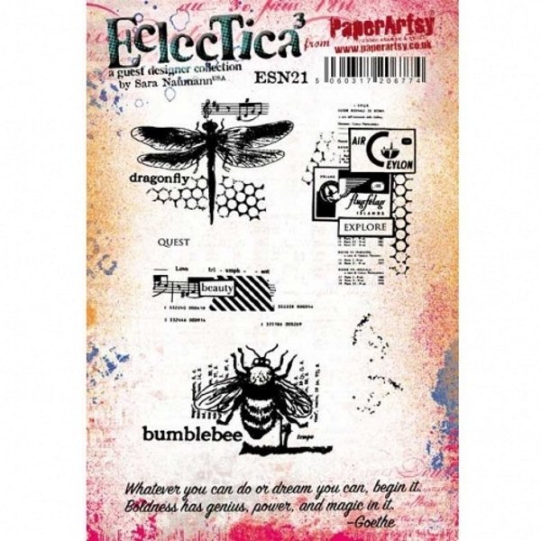 PaperArtsy PaperArtsy A5 Cling Mounted Stamp Set - Eclectica³ - Sara Naumann - ESN21