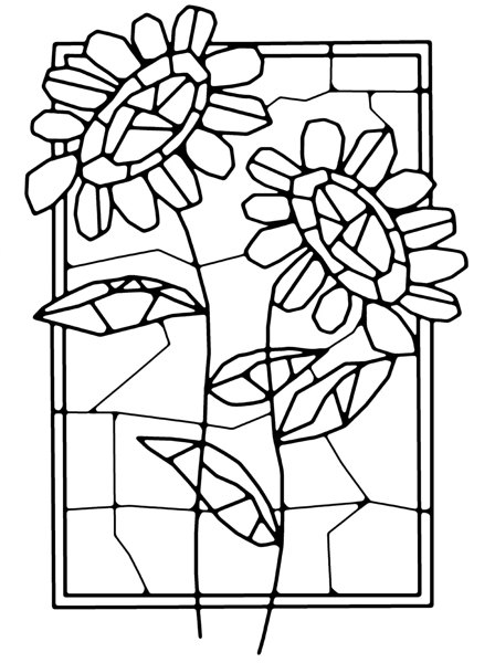 Woodware Woodware Mosaic Flower Window Clear Stamp