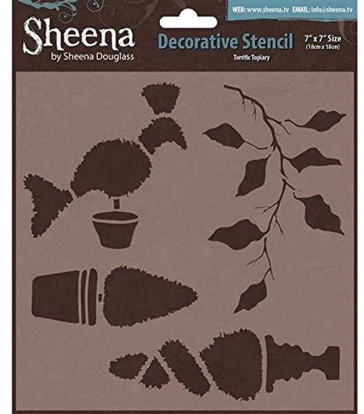 Sheena Douglass Sheena Douglass Decorative 7x7 Stencil - Terrific Topiary