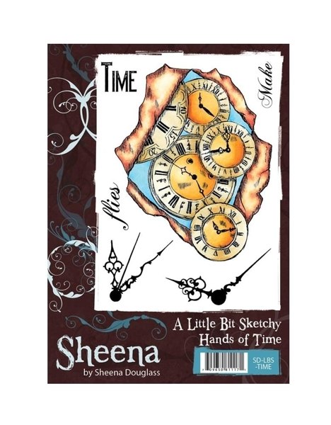 Sheena Douglass Sheena Douglass A Little Bit Sketchy A6 Unmounted Rubber Stamp - Hands of Time