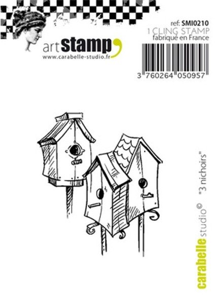 Carabelle Carabelle Studio Cling Stamp Small : 3 Nichoirs