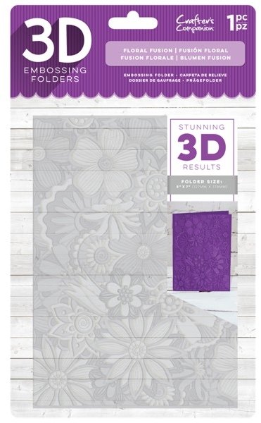 Crafter's Companion 5' x 7' 3D Embossing Folder - Floral Fusion