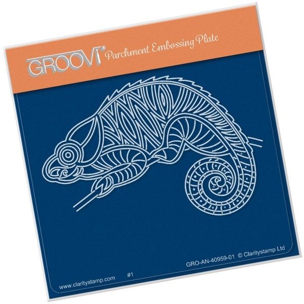 Clarity Claritystamp Patterned Chameleon A6 Square Groovi Baby Plate