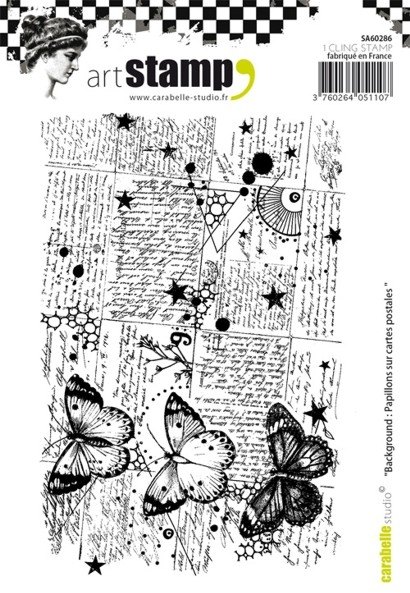 Carabelle Carabelle Studio Cling Stamp A6 : Background : Papillons Sur Cartes Postales