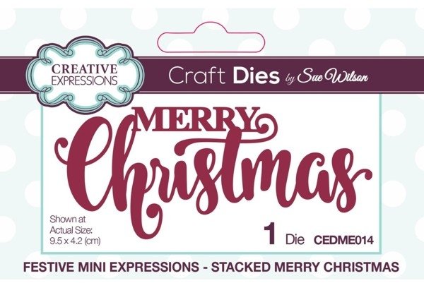 Creative Expressions Sue Wilson Christmas Dies Mini Festive Stacked Merry Christmas 2018 CEDME014