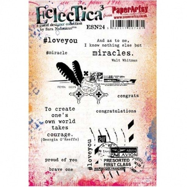 PaperArtsy PaperArtsy Cling Mounted Stamp Set - Eclectica³ - Sara Naumann - ESN24