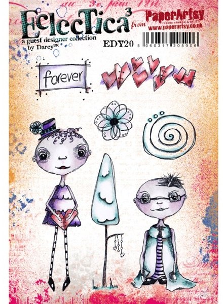 PaperArtsy PaperArtsy Cling Mounted Stamp Set - Eclectica³ - Darcy uk - EDY20