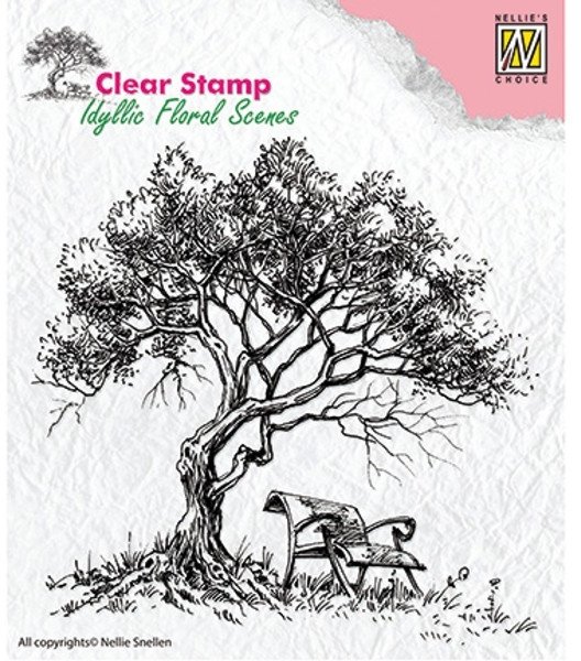 Nellie Snellen Nellie Snellen Clear Stamp - 'Tree with Bench IFS007