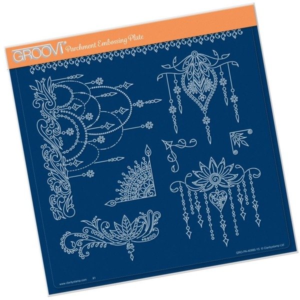 Clarity Claritystamp Ltd Henna Droplets A4 Square Groovi Plate
