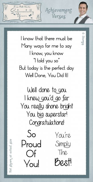 Phill Martin Phill Martin Sentimentaly Yours - Achievement Verses Clear Stamp Set