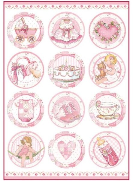 Stamperia Stamperia A4 Rice Paper Baby Girl Round Subjects DFSA4289 4 For £9.99