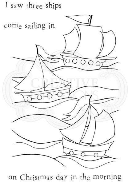 Woodware Woodware Clear Stamp Three Ships 2018