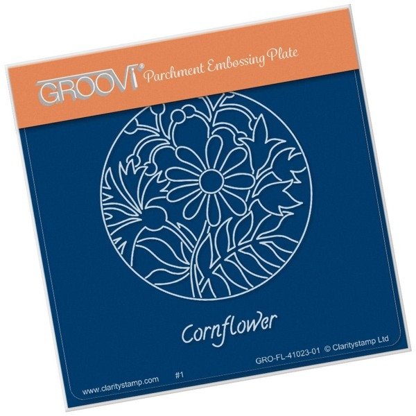 Clarity Claritystamp Ltd Cornflower Floral Round A6 Square Groovi Baby Plate