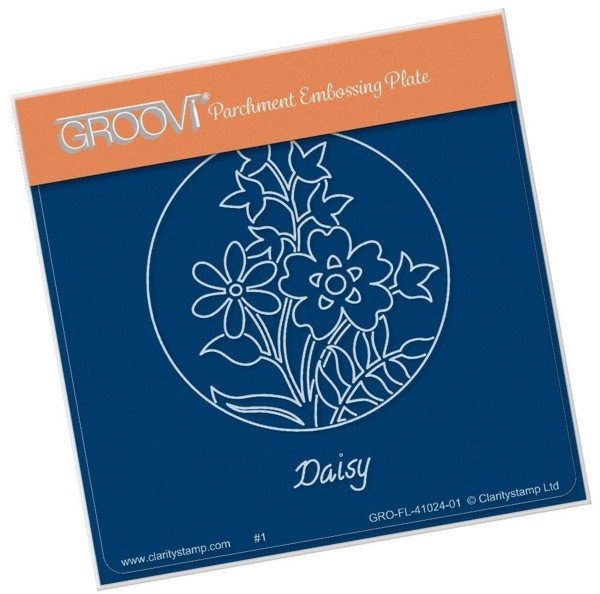 Clarity Claritystamp Ltd Daisy Floral Round A6 Square Groovi Baby Plate