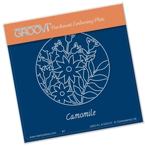 Clarity Claritystamp Ltd Camomile Floral Round A6 Square Groovi Baby Plate
