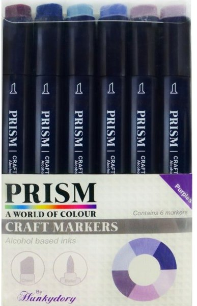 Hunkydory Prism Craft Markers Set 5 - Purples x 6 Pens
