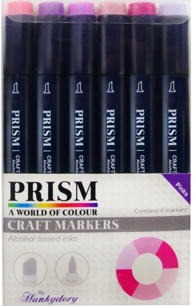 Hunkydory Prism Craft Markers Set 6 - Pinks x 6 Pens