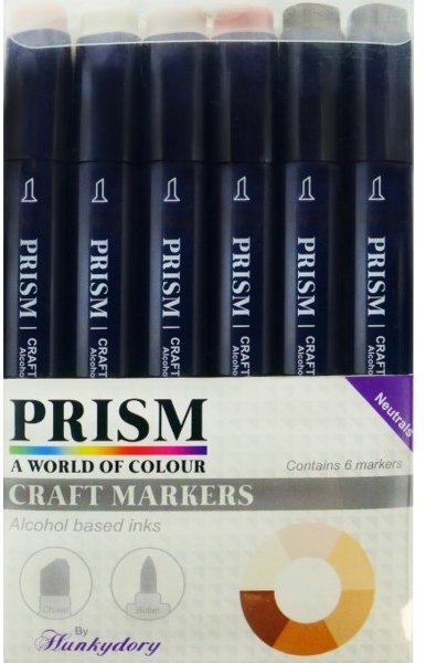 Hunkydory Prism Craft Markers Set 12 - Neutrals x 6 Pens
