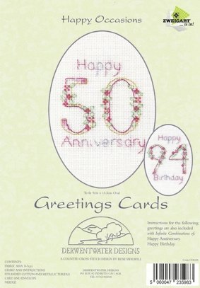 Derwentwater Derwentwater Greetings Cards  Happy Occasions Cross Stitch Kit