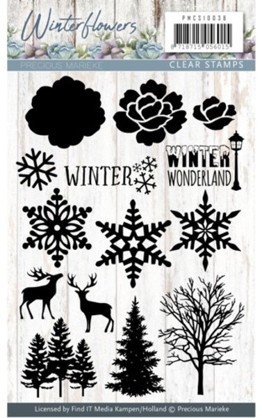 Precious Marieke Precious Marieke - Winter Flowers, Winter Wonderland Clear Stamp