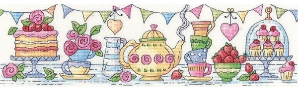 Heritage Heritage Crafts Afternoon Tea Counted Cross Stitch Kit
