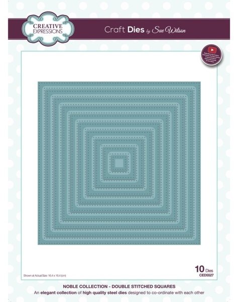Creative Expressions Sue Wilson Noble Collection Double Stitched Squares Die