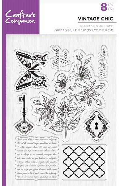 Crafter's Companion Clear Acrylic Stamp - Vintage Chic