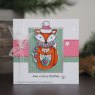 Creative Expressions Woodware Clear Singles Foxy Christmas 4 in x 4 in Stamp