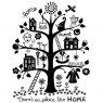 Crafty Individuals Crafty Individuals 'Home Sweet Home Tree' Red Rubber Stamp CI-280