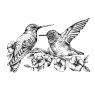 Crafty Individuals Crafty Individuals 'Hummingbirds amongst Blossoms' Red Rubber Stamp CI-509