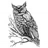 Crafty Individuals Crafty Individuals 'Owl on Branch with Berries' Red Rubber Stamp CI-511