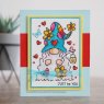 Woodware Woodware Clear Singles Flower Power Gnome 4 in x 6 in Stamp