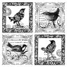 Crafty Individuals Crafty Individuals 'Four Little Songbirds' Red Rubber Stamp CI-184