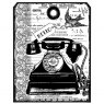 Crafty Individuals Crafty Individuals 'Chunky Vintage Telephone Tag' Red Rubber Stamp CI-403