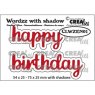 Crealies Crealies Wordzz dies with shadow no. 01, EN: Happy Birthday CLWZEN01