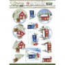Jeanine's Art Jeanine's Art - Christmas Cottage Set Of 4 3D Push Out
