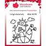 Woodware Woodware Clear Singles Happy House Snail 4 in x 4 in Stamp