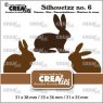 Crealies Crealies Silhouetzz Dies No. 6, 3 Rabbits/Hares CLSH06