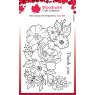 Woodware Woodware Clear Singles Floral Thank You 4 in x 6 in Stamp